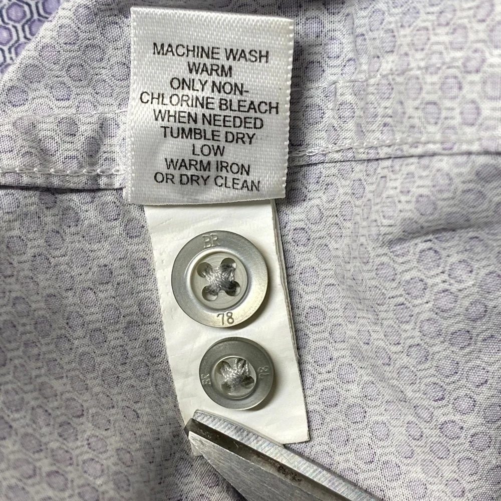 BANANA REPUBLIC 100% Cotton Lavender Print‎ Dress Shirt, Size Medium